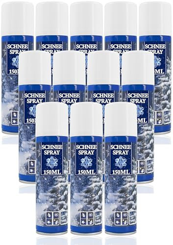 Stephans Möbelbörse 12x Kunstschnee - Spraydose mit Dekoschnee - Schneespray zum Dekorieren zu Weihnachten - Sprühschnee Snowspray Fensterspray Schnee Spray Deko Schnee (12 Stück - 150ml/Schnee)