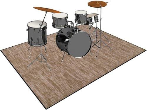 Tappeto a Tamburo 140 x 120 cm Carpet Tappeto Batteria Insonorizzato per Bambini Tappeti Rettangolari Antiscivolo per Batterie elettroniche Rullante Snare Drum Acustica Grancassa Tappeto Antiscivolo