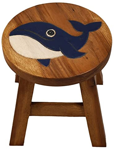Tokoindah Kinderhocker Holz Wal – Blumenhocker Schemel rund 25 cm | Handgefertigt aus Massivholz – als Sitzgelegenheit, Pflanzenständer oder Beistellablage, jedes Stück ein Unikat