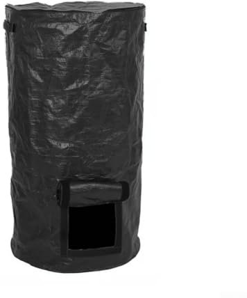 HpLive Composter da giardino, contenitore per compost da giardino con coperchio, borsa per lo smaltimento dei rifiuti riutilizzabile, per rifiuti da cucina e giardino (nero, 35 x 60 cm)