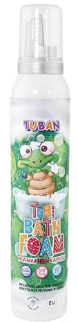 TUBAN Tubi Schiuma 200 ml - Schiuma da bagno - Idratante - Esperienza creativa - Divertimento del bagno - Schiuma per bambini per giocare e divertirsi - Verde