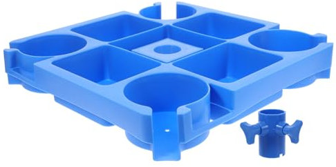 Abaodam Bandeja Porta Sombrilla de Playa con Portavasos y Ranuras para Teléfono, Adecuado para Patio y Piscina, Ligera y Fácil de Instalar