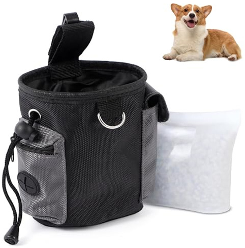 XHNKEG Leckerlitasche für Hunde, Leckerlibeutel für Hunde Tragbare Hundetraining Gassi Tasche Hund mit Silikonbeutel Futterbeutel Hund Hundetasche Leckerli