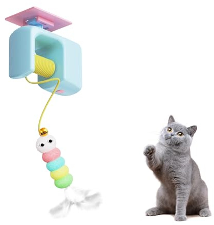 Lixstyea Türrahmen Hängende katzenspielzeug Selbstbeschäftigung - Elektrisches Interaktives Katzenspielzeug, Katzen Zubehör Indoor, Kitten Spielzeug, Cat Toys Inklusive Plüschraupe