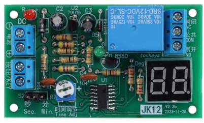 Fasizi Módulo de relé temporizador de retardo digital ajustable de 12 V CC con pantalla y temporizador de cuenta regresiva de 1 a 99 segundos y 1 a 99 minutos de encendido y apagado.