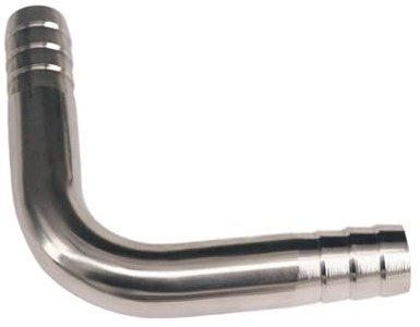 Passend for 19 mm/D Schlauch mit Widerhaken, 304 Edelstahl, 90-Grad-Rohrbogen, Anschluss