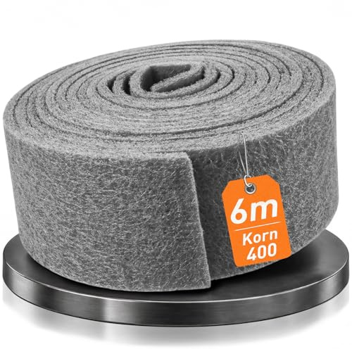 Abrasive Sanding Pads Roll Gray - 6 m x 100 mm 400 Grit, Long-Lasting Sanding Pad for Metal, Wood, Paint, and Stainless Steel - Versatile Abrasive Pads for Professional and DIY Applications