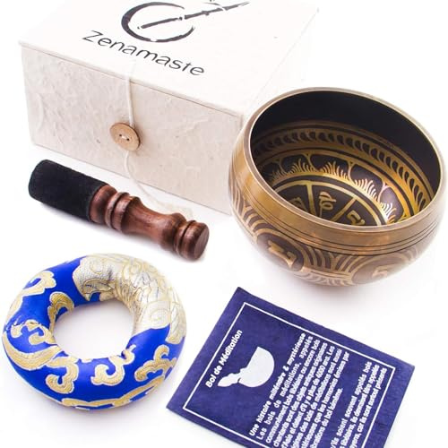 Zenamaste® Cuenco tibetano para meditar - Hecho a mano en Bhaktapur (Nepal)