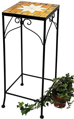 DanDiBo Blumenhocker Mosaik Eckig 62 cm Blumenständer 12012 Beistelltisch Pflanzenständer Mosaiktisch