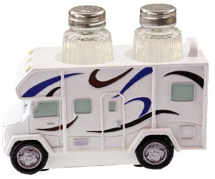 Salt/Pepper Holder Set, Class C RV Camper, 8-inch, Kitchen Decor