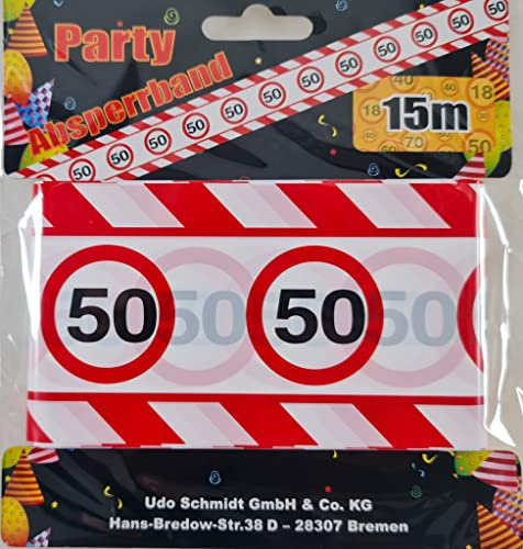 Geburtstags Absperrband 50 Jahre Party Deko Verkehrsschild Länge 15m