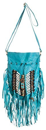 Türkis Boho Tasche | Echtes Leder | Fransen börse | Böhmische Taschen | Hobo Tote Handtasche