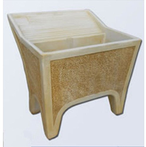 LAVATOIO IN CEMENTO, LAVABO, FONTANA, MISURE 80X73 H 80 CM. MARRONE SFUMATO