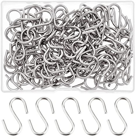 PH PandaHall 100pz Mini Ganci a Forma di S Gancio a S Piccolo in Acciaio Inox, 27mm Ganci Palline Natale Connettori in Metallo per Fai Da Te Craft Gioielli Pendenti Catena Chiave Tag