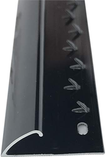 Grandismo® - Carpet to Vinyl Flooring or Doorway Trim - Single Edge - Metal Plate Threshold Strip Doorbar - Extra Long 9ft / 2.7m / 270cm / 2700mm - Black Colour
