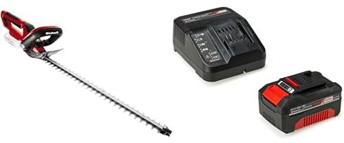 Einhell 3410502 Ge-Ch 1855/1 Li Solo Tagliasiepi a Batteria, Power X-Change, Ioni di Litio, 18 V, Senza Caricabatteria + Power-X-Change Starter Kit, Caricabatteria e Batteria da 4000 mAh Li-Ion
