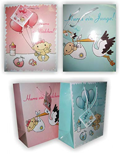 24 Geschenktüten mittel 17252 Baby Geschenkbeutel zur Geburt Geschenktasche