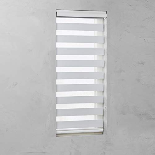 JalousieCrew Doppelrollo mit Kassette Farbe Verdunkelung Weiss - Breite 40 bis 180 cm Länge 175 cm - Duo - Rollo (60 x 175 cm)