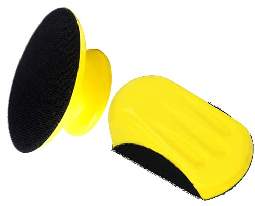 VIBRATITE 125mm Rund und Maus Handschleifblock, 5 zoll Schleifklotz Klett für DIY Holzbearbeitung, Möbelrestaurierung, Automobilkarosserie, Schleifpad Haken und Schlaufen Rückplatte, 2 Stück