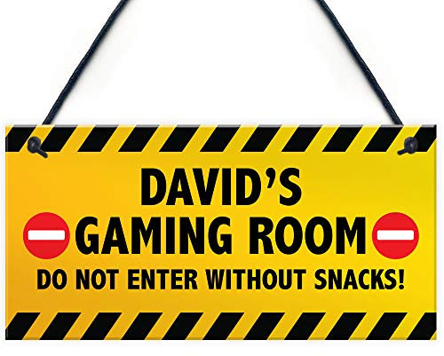 DO NOT ENTER Sign PERSONALISED Funny Gaming Sign For Bedroom Man Cave