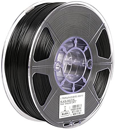 Nylon 12 Filament 1.75mm PA12 3D Printer Filament 1KG 2.2LBS, High Temperature Resistance, High Toughness, Low Water Absorption-black