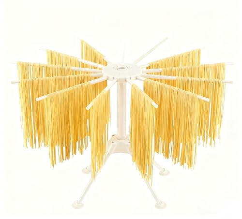 Stendipasta, Stendibiancheria pieghevole per spaghetti Stendipasta con base antiscivolo Pratico attrezzo da cucina(bianco)