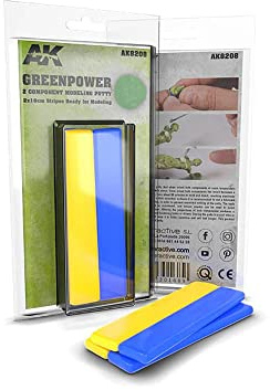 AK AK8208 GREEN POWER 2 Component Modeling Putty (2x10cm)