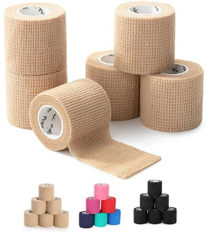 Mr. Pen- Self Adhesive Bandage Wrap, 6 Pack, Skin Colored, 2“ x 5 Yards, Cohesive Bandages, Medical Wrap