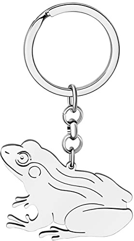 LONYOO Porte-clés Grenouille en Acier Inoxydable Cadeaux Grenouille pour Femme Fille Porte-monnaie Charms pour Clés de Voiture