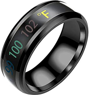 Display Physical Fashion Paar Intelligente Temperatur Stimmungsring Ringringe Mens Biker Rings