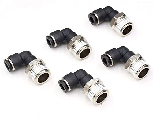 CEKER 3/8 Tubing x 1/4 Npt Male Thread Elbow 90 Degree Push to Connect Fittings Air Fittings Pneumatic Quick Connect Fitting Airlines Push In Connectors Tube Fittings 10Packs