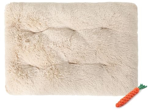 FANSU Dog Bed Mat Cats Beds Pad, Soft Warm Self Heating Pet Pad Plush Blanket for Puppy Kitten Washable Reversible for Indoor Outdoor Car Boot (3XL-125X85CM,Cream White)