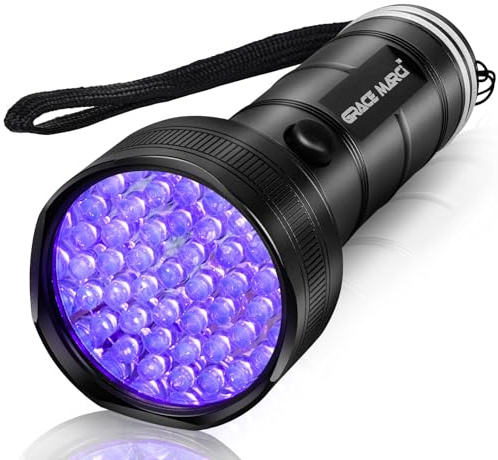 UV Flashlight, 51 LED 395nm Black Light, Ultraviolet Lite UV Light, Pet Urine Detector for Dog/Cat Urine, Dry Stains, Bed Bug, Resin Curing, Scorpions, Dry Pet Stains
