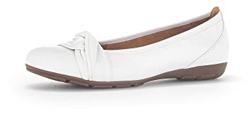 Gabor Damen Klassische Ballerinas, Frauen Flats,Ballerina-Schuhe,Ballett-Schuhe,Ballet-Flats,Ausgehschuhe,Abendschuhe,Pumps,Weiss,39 EU / 6 UK