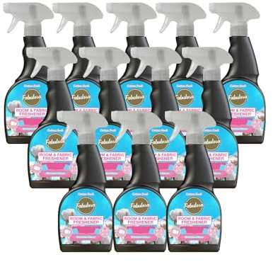 Spray Fabulosa rafraîchissant et désodorisant pour le textile, multi-usages et multi-surfaces, 500 ml, vendu par lot de 12 unités, Cotton Fresh