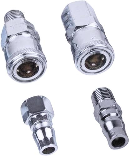 4X 1/4“ BSP Brass Air Line Hose Fittings Quick Release Coupler Bayonet Connectors Male Female Set