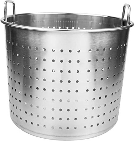 BRIGHTFUFU Stainless Steel Crawfish Pot with Leak Holes 30# Sanded Bucket Large Metal Seafood Boil Boiler Seafood Stew Pot for Home and Outdoor Cooking