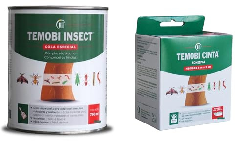 Peyca Pack Temobi: Cinta Adhesiva 5 Metros para Insectos + Cola para Insectos 750ml - Temobi. Ideal para la Captura de Insectos voladoresy Rastreros.