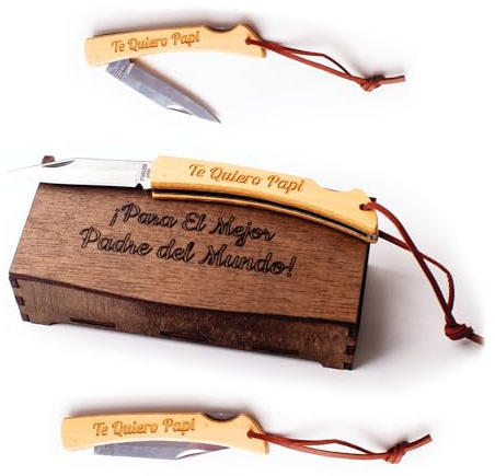 Navaja Personalizada Grabada con Nombre para Hombre – Regalo Original para Padre, Abuelo o Novio – Día del Padre, Cumpleaños y Aniversario – Caja Premium Incluida Olesea