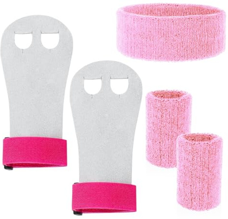 AYNKH Gymnastique Grip avec Bracelet Bracelet Sport Band, 5pcs Ensemble de Protection des Mains et des Poignets pour Les Filles, Les Adolescents, l'exercice Sportif Accessoires Équipement d'exercice