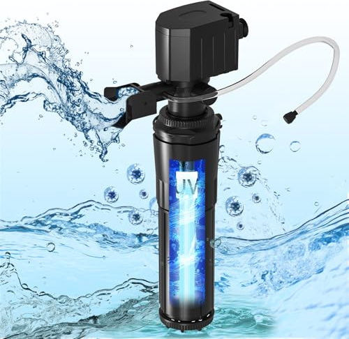 hygger Aquarium Filter with UV Light for 40-80 Gallon Tank, Multi-Use Submersible Fish Tank Filter for Filtration/Algae Clean/Oxygenation/Wavemaker/Circulation