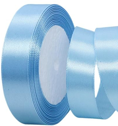 Satinband Blau,25 mm x 22 m Geschenkbänder Dekoration Geschenkband Schleifenband,für Heimwerkerkunst Handwerk,Geschenk Verpackung,Schleifen,Hochzeitsdekoration,Blumenstrauß