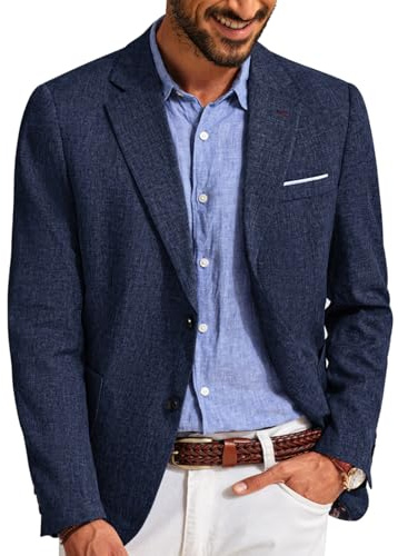 Casual Blazer for Men Sport Coat 2 Buttons Lightweight Business Blazer Jackets Navy Blue