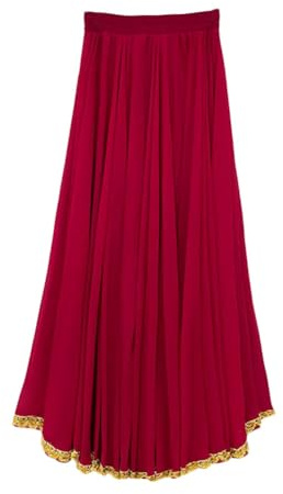 Damen-Tanzrock, 720 Grad Chiffon Langer Rock Maxirock Flamenco Tanzrock Maxirock Tanzkleid Kleidung Großer Swing Röcke Bauchtanz Rock