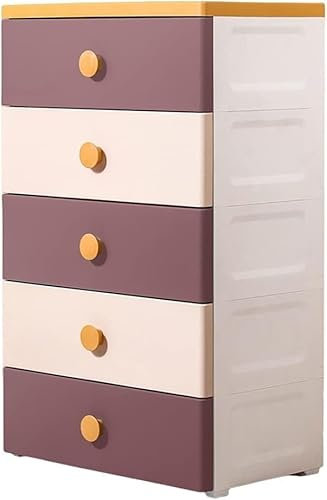 Kinderschrank aus Kunststoff mit verdickten Schubladen für die Organisation zu Hause (Braun, 3 Ebenen)