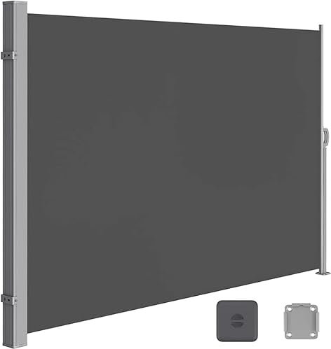 Markisen-Sichtschutz-Gartenschirm, Beige Aluminium-Seitenmarkise 180X400 Einziehbarer Sichtschutz-Sonnenschutz-Windschutzscheibe, Garten-Sichtschutz-Sonnenschutz-Windschutzscheibe Für Balkon
