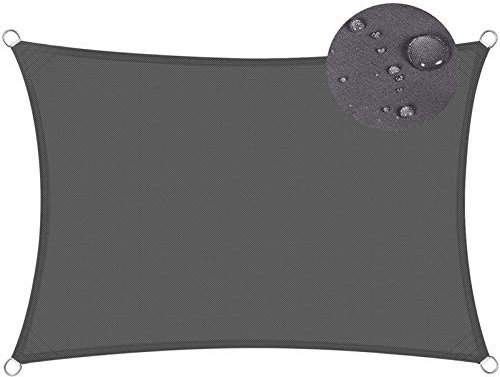 Pali per vela ombreggiante, 7 x 7,5 m, antracite, blocco UV, per patio, parasole per esterni, pali per vela in grigio sabbia, ideali per terrazze.