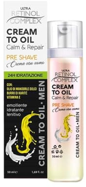 Ultra Retinol Complex Crema Viso Pre-Rasatura da Uomo, Idratante 24H, 50ml