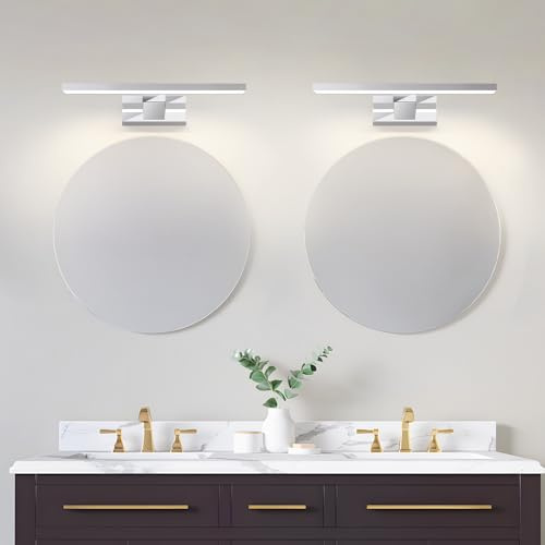 Laittiin LED Spiegelleuchte Bad Spiegellampe 2ER 30CM Badlampe Wand IP44 | Neutralweiß Wandleuchte 6W Spiegelschrank Beleuchtung 4000K Wandlampe über Spiegel für Keller Küche Badschrank