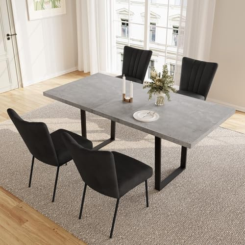 JIEXI Esstisch Mit 4-8 Stühlen Set, Esszimmertisch Ausziehbar, Tisch Esszimmer, Essgruppe Mit 4-8 Stühle, MDF-Platten Holztisch Geeignet Für Wohnzimmer, Küche